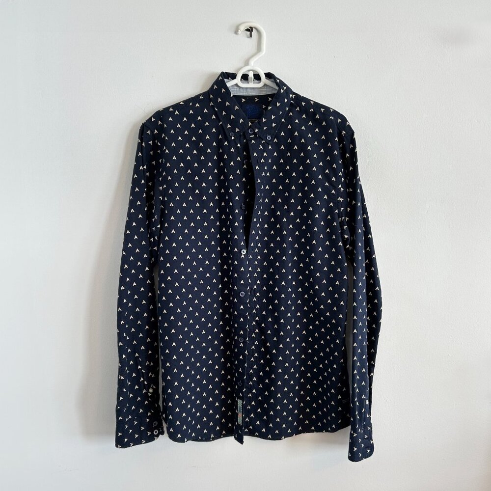 Scotch & Soda Shirt Men's M AMS Blauw Regular Fit Button Down